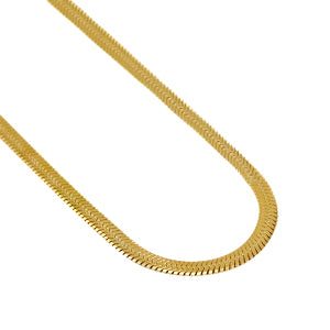 widaro platte ketting breed gold/silver