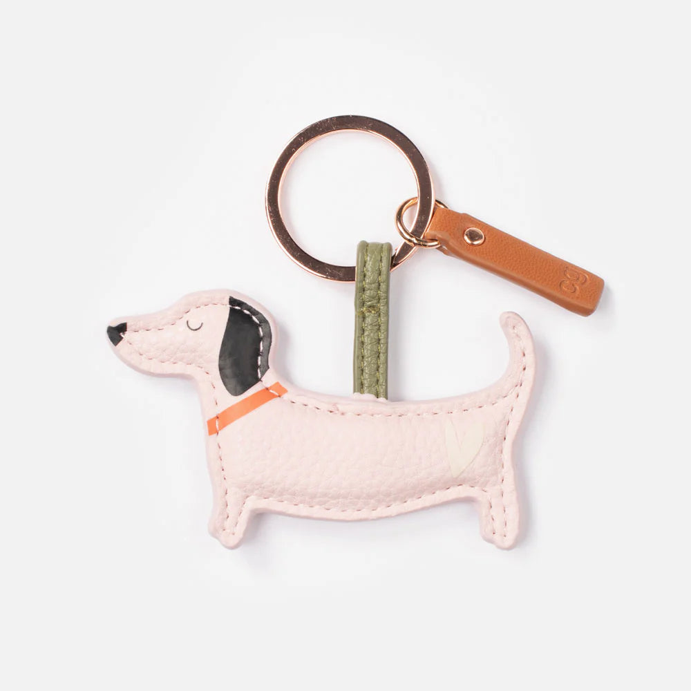 caroline gardner sleutelhanger teckel old pink