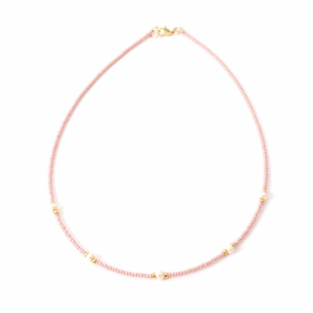 widaro ketting 5 pearl old pink